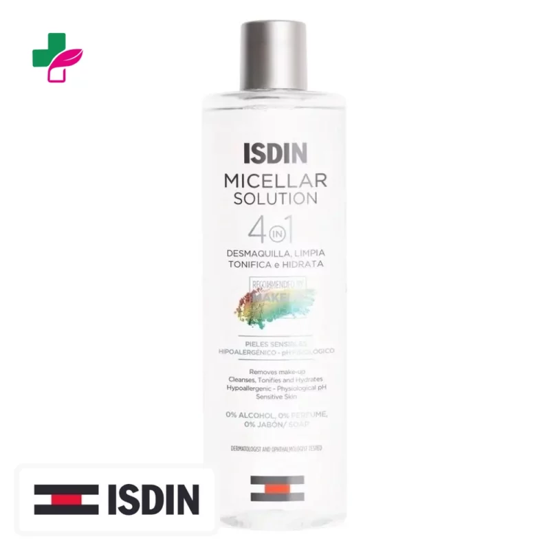 Isdin Solution Micellaire 4en1 Démaquille, Nettoie, Tonifie et Hydrate – 400ml