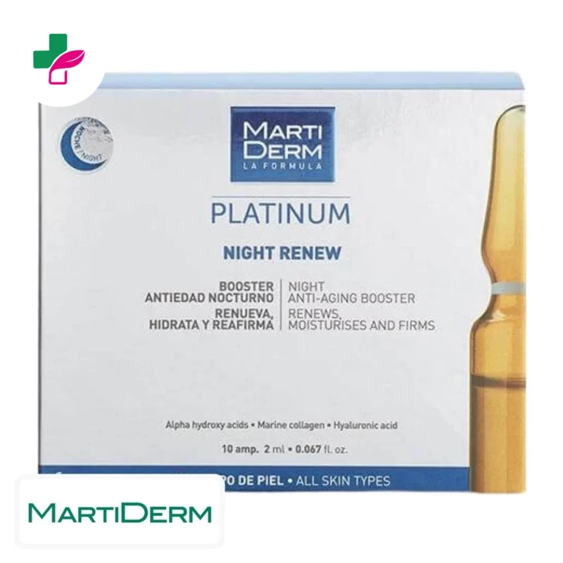 Marti Derm Platinum Night Renew Booster Anti-Âge de Nuit Ampoules – 10x2ml