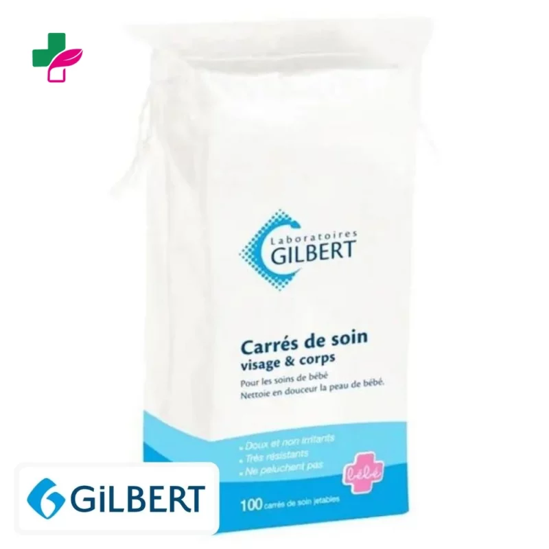 Gilbert Carrés de Soin en Coton – 100u