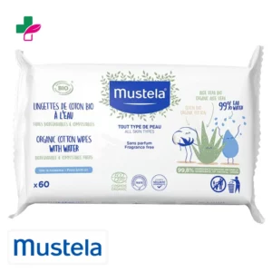 Mustela Bio Lingettes de Coton à l’Eau – 60u