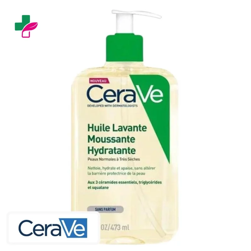 CeraVe Huile Lavante Moussante Hydratante Peau Normale à Très Sèche – 473ml